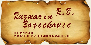 Ruzmarin Božičković vizit kartica